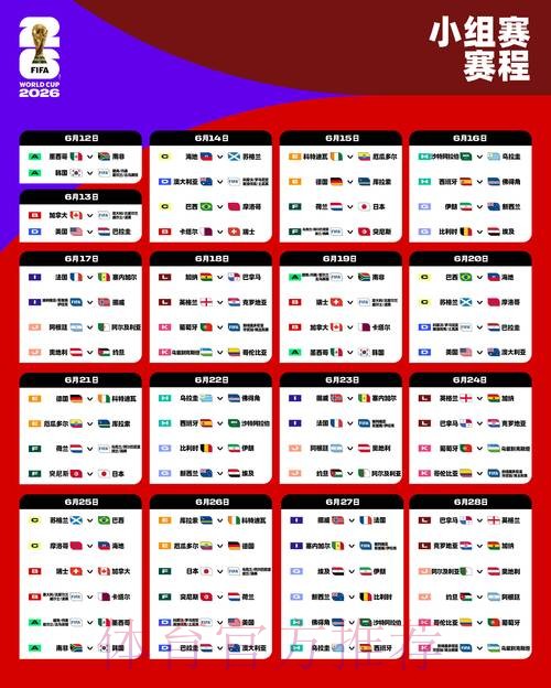 2026世界杯每日赛程实时更新全程直播免费观看